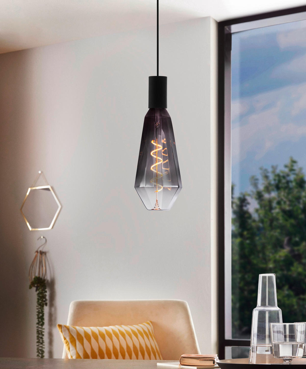 DEKORATIV LJUSKÄLLA E27 4 W   - grå, Basics, glas (10/24.5cm) - Eglo