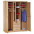 DREHTÜRENSCHRANK 3-türig Kiefer massiv Naturfarben - Silberfarben/Naturfarben, LIFESTYLE, Holz/Kunststoff (140/190/55cm) - Carryhome