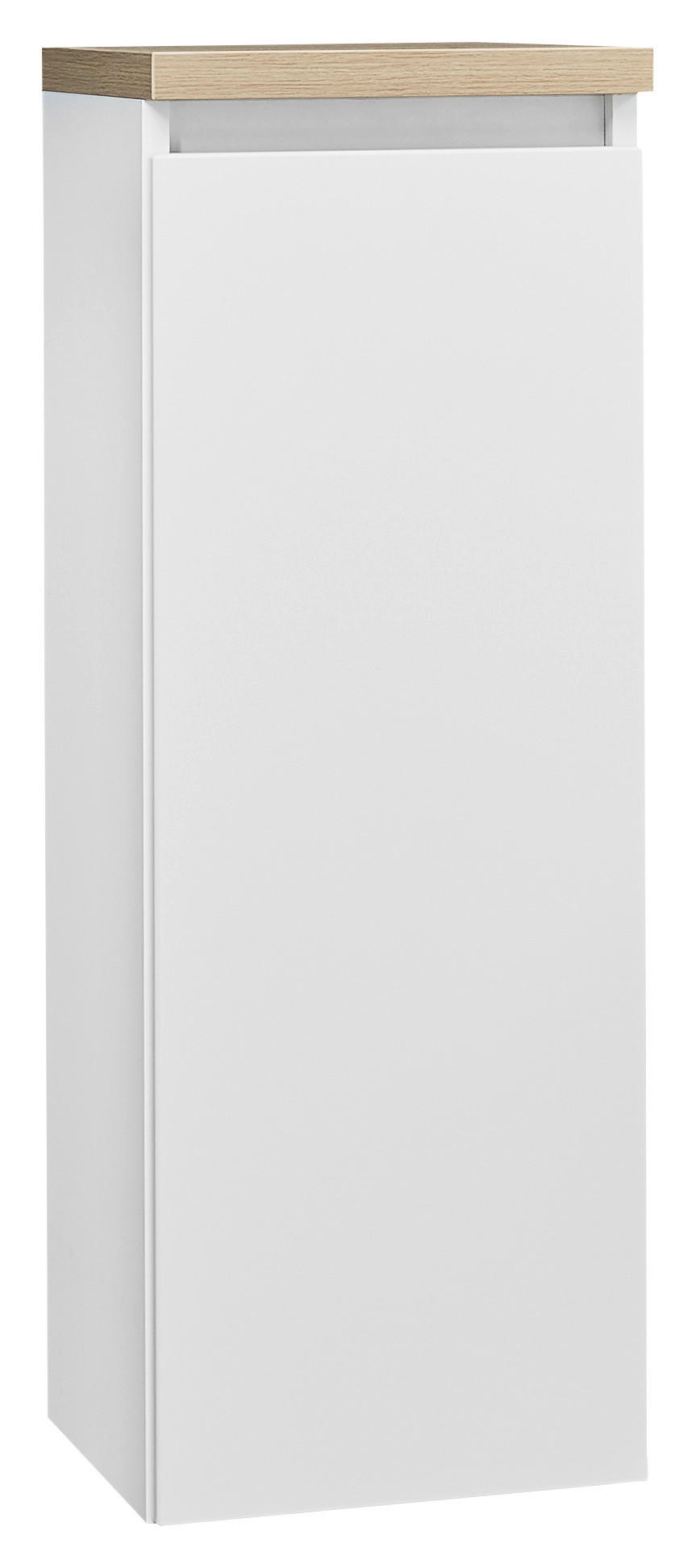 HIGHBOARD NV.312  in 30/85,8/30 cm  - Eichefarben/Weiß, Design, Glas/Holzwerkstoff (30/85,8/30cm) - Novel