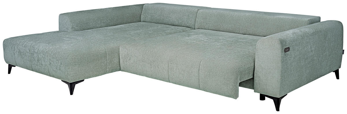 HÖRNSOFFA i chenille ljusgrå  - ljusgrå/svart, Klassisk, textil/plast (222/279cm) - MID.YOU