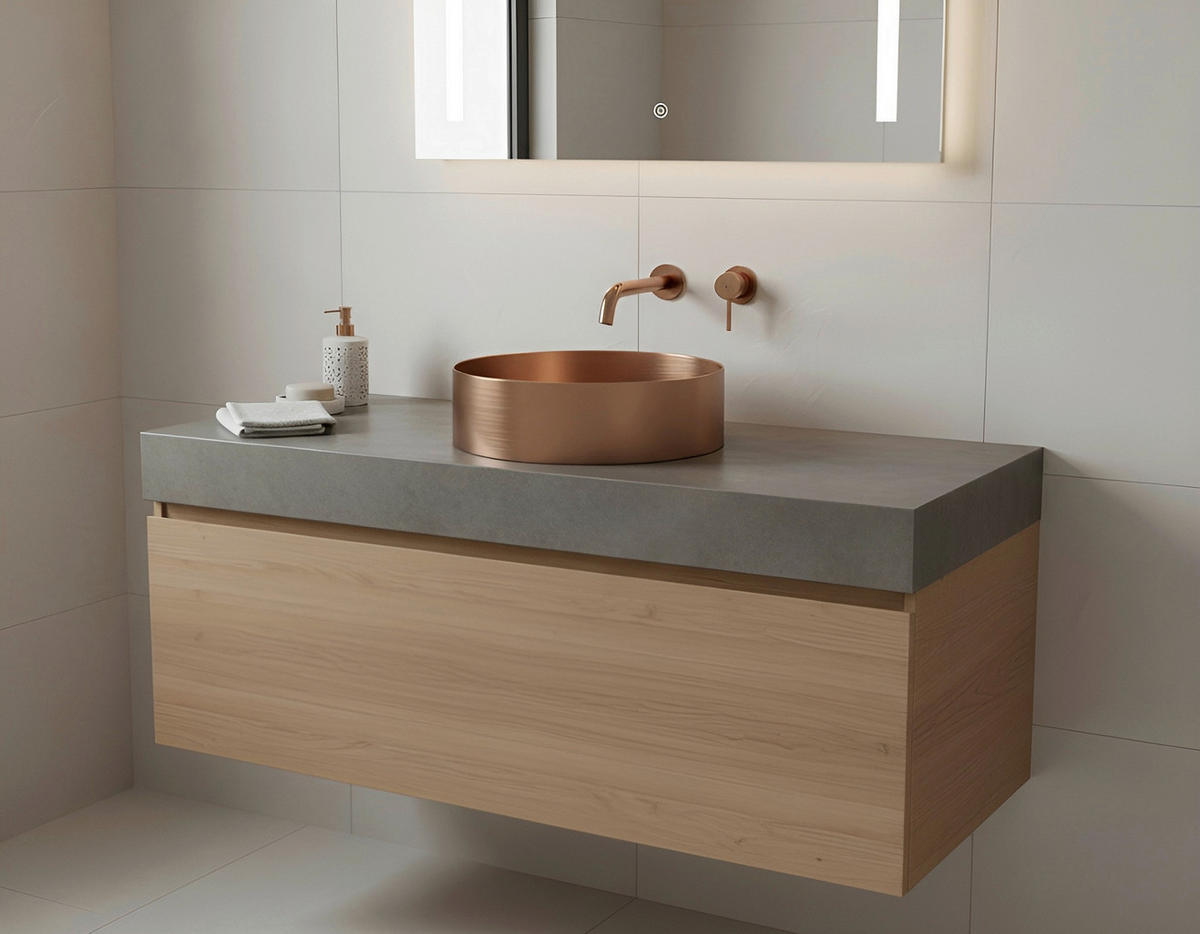 WASCHBECKEN 30/11/30 cm  - Roségold, MODERN, Metall (30/11/30cm)