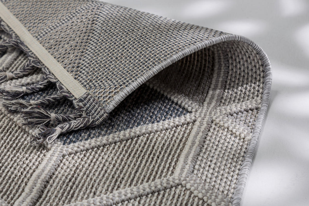 WEBTEPPICH 133/190 cm Blau, Grau  - Blau/Grau, Design, Textil (133/190cm) - Novel