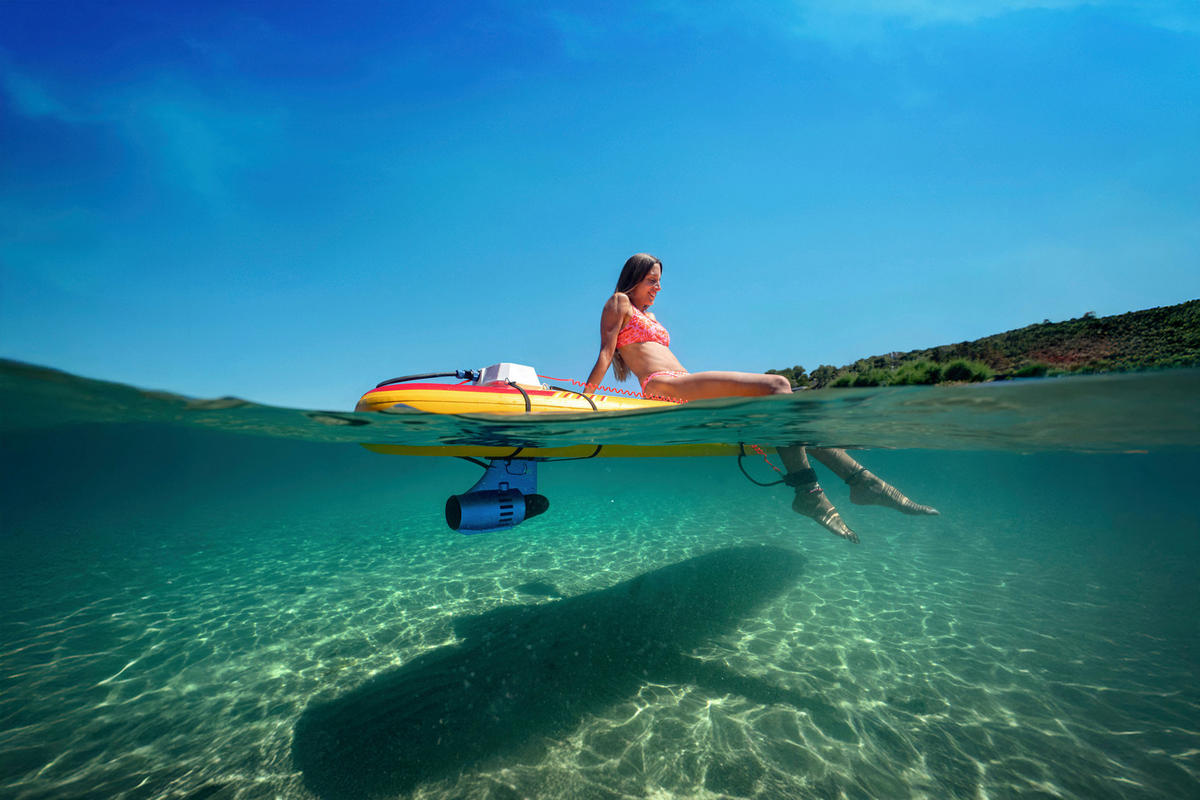 STAND-UP PADDLE BOARD AMGO -320PFS inkl. Motor  - Gelb, KONVENTIONELL, Kunststoff (320/81/15cm)