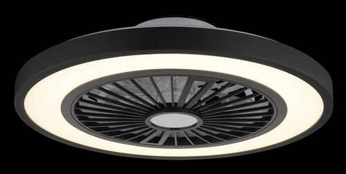 MENNYEZETI VENTILÁTOR - fekete/áttetsző, Konventionell, műanyag/fém (54/15,9cm) - Globo