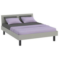 BETT 160/200 cm,  in Hellgrau  - Hellgrau/Schwarz, Design, Metall (160/200cm) - Xora