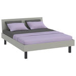 BETT 160/200 cm,  in Hellgrau  - Hellgrau/Schwarz, Design, Metall (160/200cm) - Xora