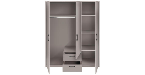 DREHTÜRENSCHRANK  in Kaschmir  - Kaschmir/Schwarz, Basics, Holzwerkstoff/Metall (157/194/54cm) - Xora