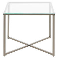 BEISTELLTISCH 50/50/45 cm Klar, Chromfarben quadratisch  - Chromfarben/Klar, Basics, Glas/Metall (50/50/45cm) - MID.YOU