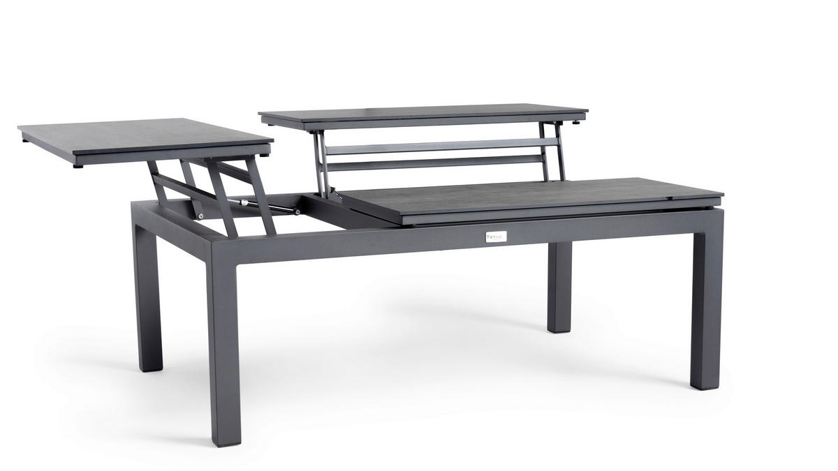 LOUNGETISCH  - Grau, Basics, Kunststoff/Metall (120/79/42-62cm) - Tierra Outdoor