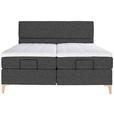 BOXSPRINGBETT 200/200 cm  in Dunkelgrau  - Eichefarben/Dunkelgrau, KONVENTIONELL, Holz/Textil (200/200cm) - Voleo