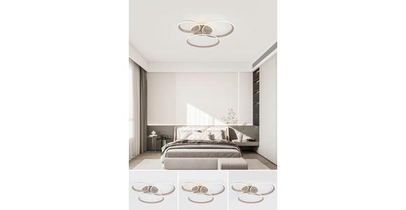 LED-DECKENLEUCHTE Velora 96/84/10 cm   - Sandfarben, Design, Kunststoff/Metall (96/84/10cm) - Dieter Knoll