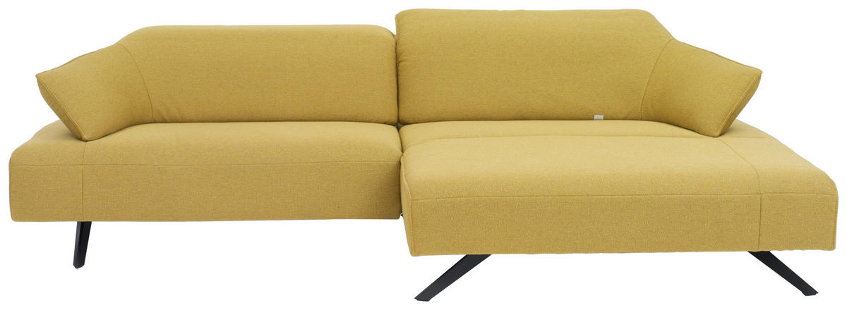 ECKSOFA in Struktur Currygelb  - Currygelb/Anthrazit, Design, Textil/Metall (276/165cm) - Himolla