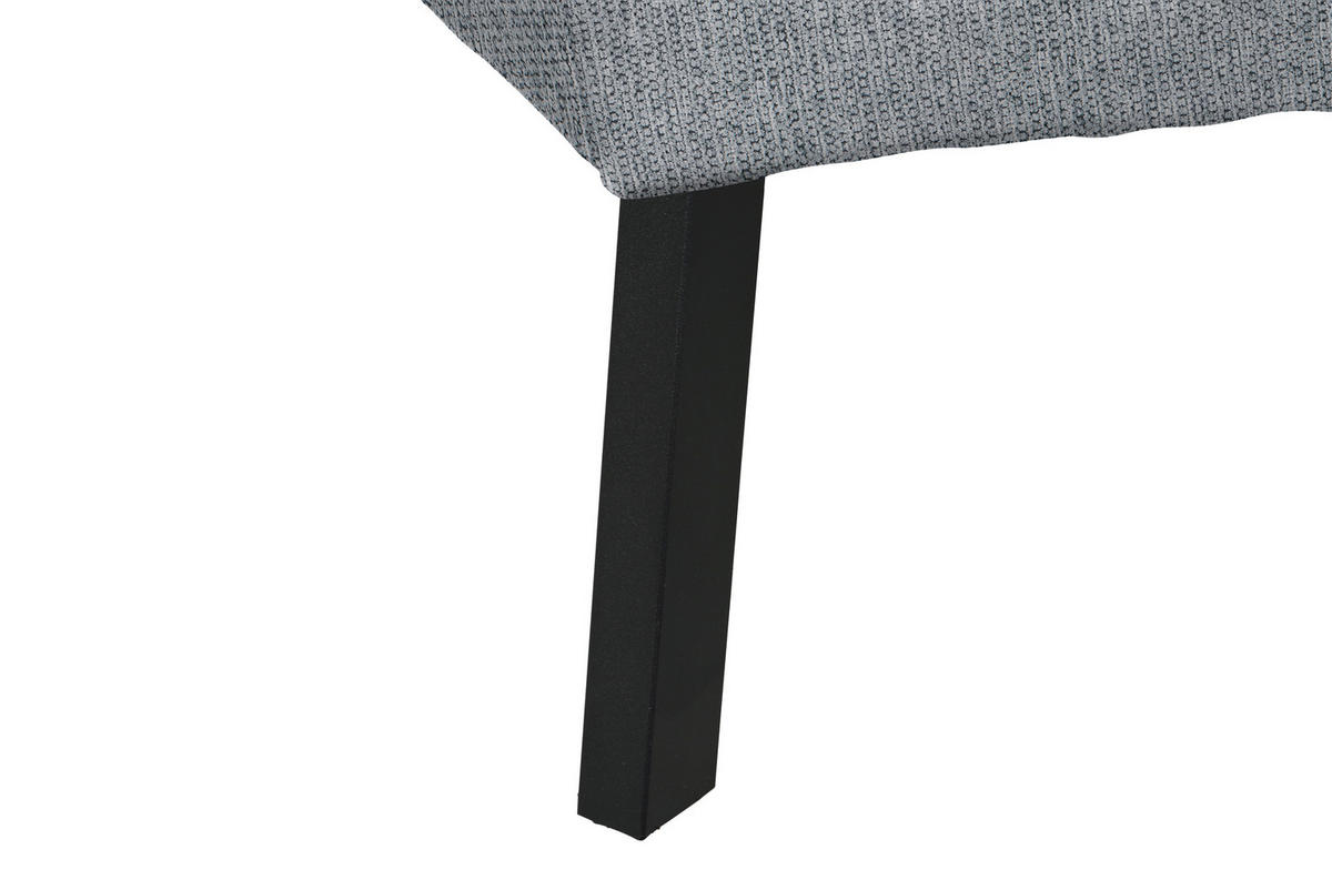 ECKSOFA in Webstoff Hellgrau  - Hellgrau/Schwarz, Design, Textil/Metall (280/205cm) - MID.YOU