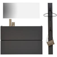 GARDEROBE 3-teilig  in 170/200/22 cm  - Graphitfarben, Design, Holzwerkstoff (170/200/22cm) - Voleo