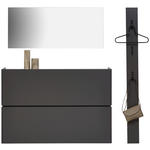 GARDEROBE 3-teilig  in 170/200/22 cm  - Graphitfarben, Design, Holzwerkstoff (170/200/22cm) - Voleo