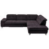 ECKSOFA in Chenille Schwarz  - Chromfarben/Schwarz, Design, Textil/Metall (310/260cm) - Beldomo Speed