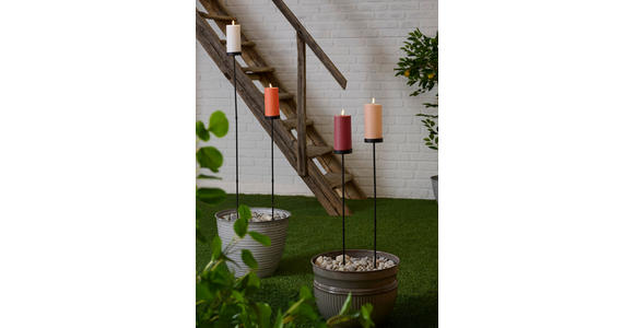 LED-KERZE 7,5/117 cm  - Rot/Creme, Basics, Kunststoff (7,5/117cm) - Ambia Home