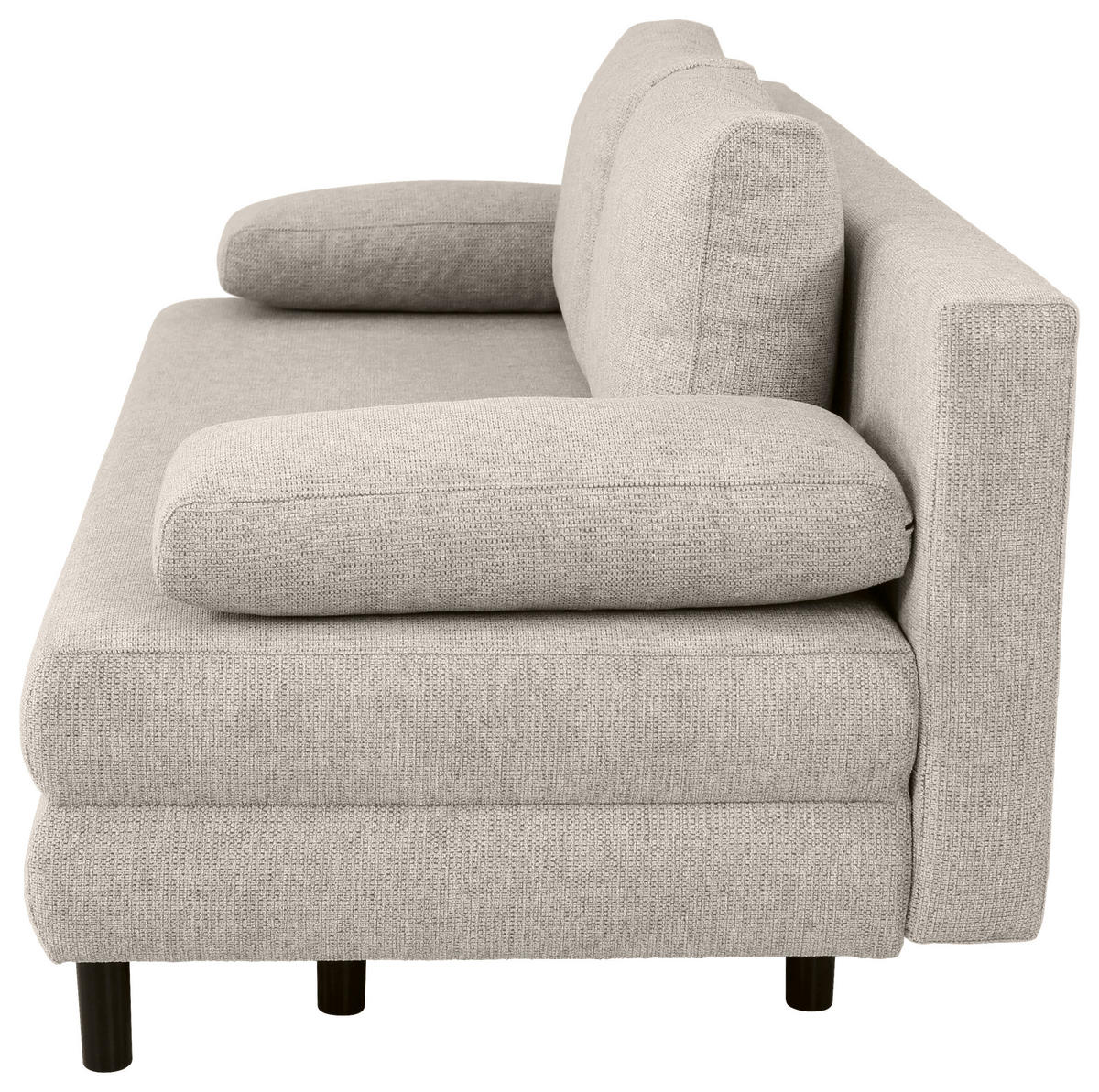 SCHLAFSOFA Webstoff Graubraun  - Graubraun/Schwarz, Design, Textil/Metall (197/84/92,5cm) - home24