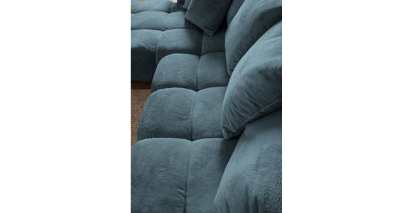 ECKSOFA  in Plüsch Petrol  190/288 cm  - Dunkelbraun/Petrol, KONVENTIONELL, Holz/Textil (190/288cm) - Carryhome