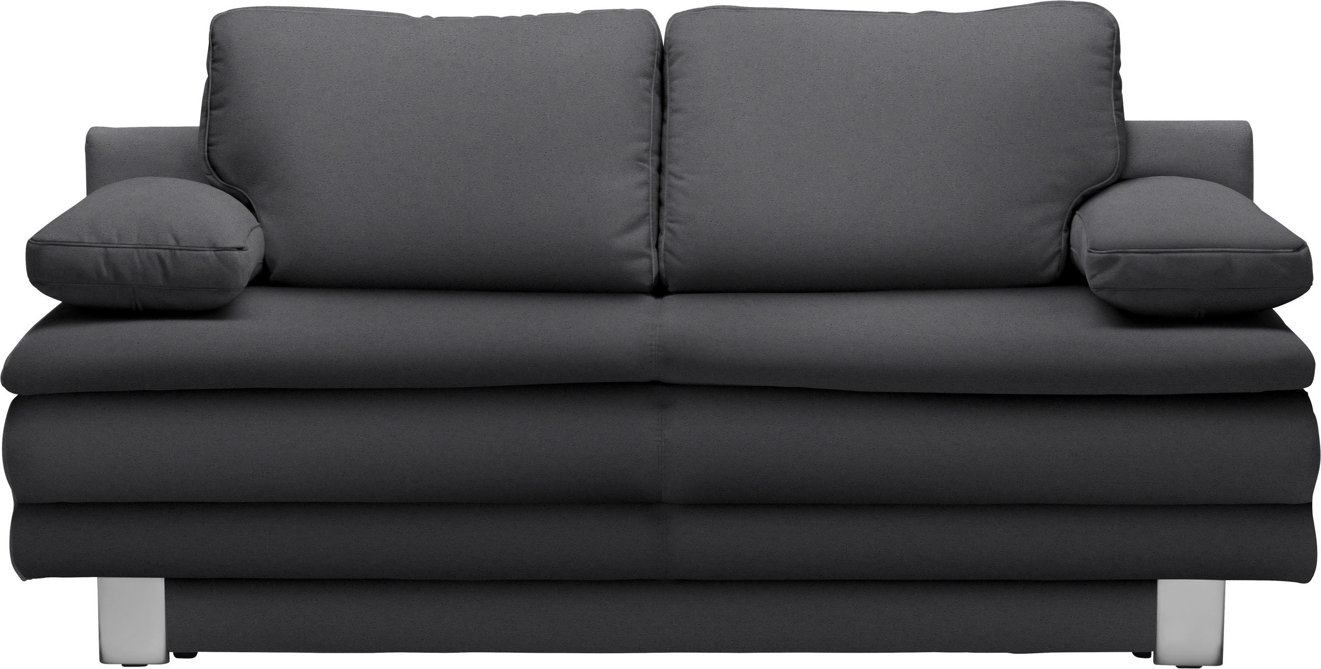 SCHLAFSOFA in Flachgewebe Grau  - Chromfarben/Grau, Design, Textil/Metall (194/96/86cm) - Novel