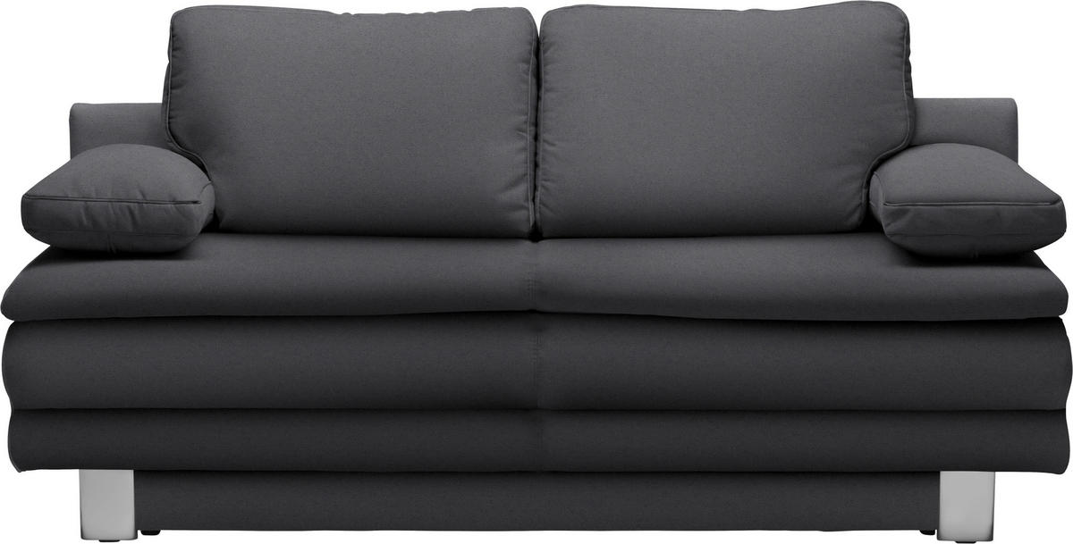 SCHLAFSOFA in Flachgewebe Grau  - Chromfarben/Grau, Design, Textil/Metall (194/96/86cm) - Novel