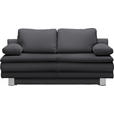 SCHLAFSOFA Bruno in Flachgewebe Grau  - Chromfarben/Grau, Design, Textil/Metall (194/96/86cm) - Novel