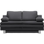 SCHLAFSOFA Bruno in Flachgewebe Grau  - Chromfarben/Grau, Design, Textil/Metall (194/96/86cm) - Novel