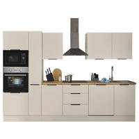 KÜCHENBLOCK MULTAN  in Kaschmir  - Kaschmir/Schwarz, Basics, Holzwerkstoff/Metall (310/211/60cm) - Carryhome