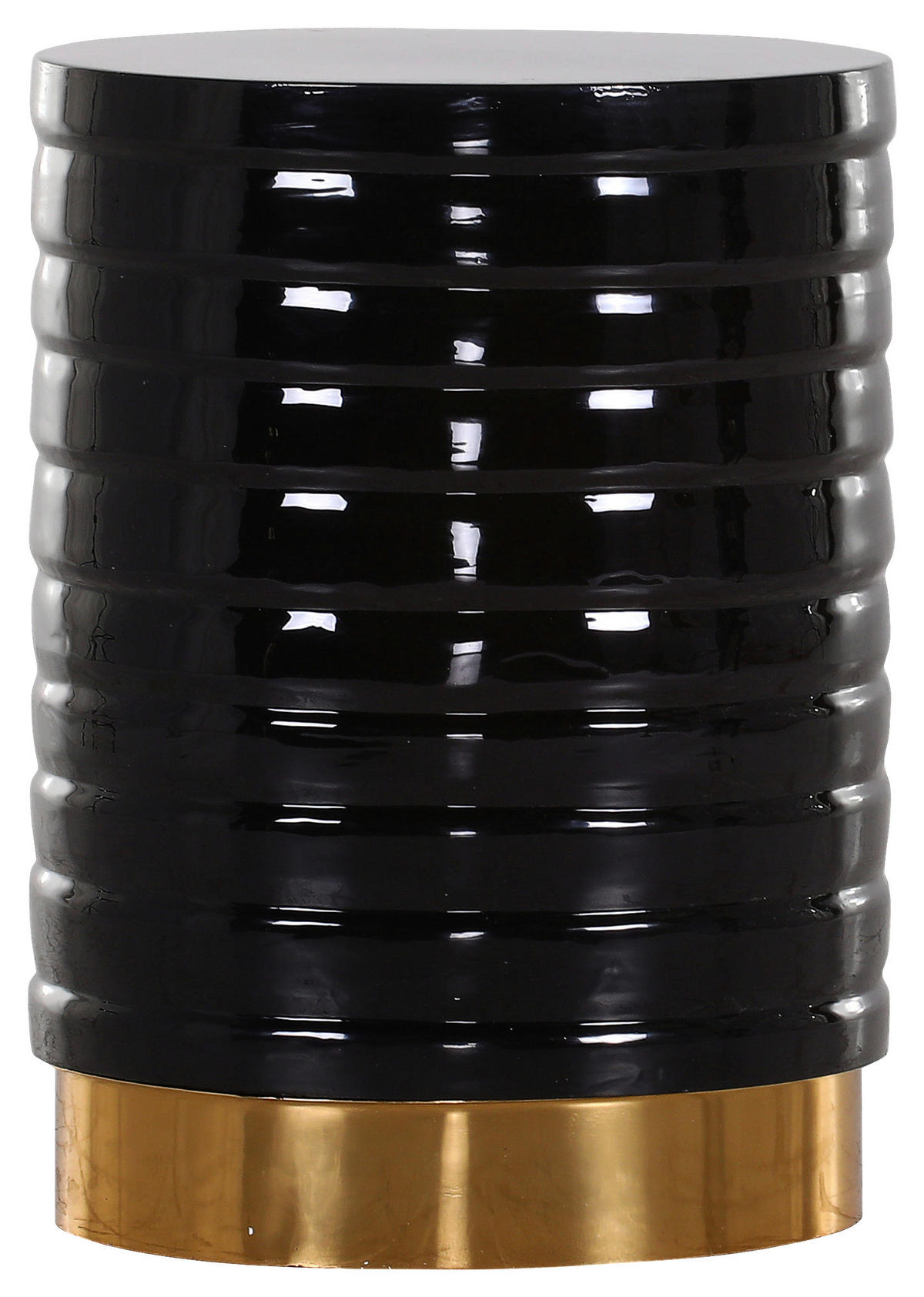 BEISTELLTISCH 40/40/53 cm Couture Schwarz, Goldfarben rund  - Goldfarben/Schwarz, LIFESTYLE, Metall (40/40/53cm) - Landscape