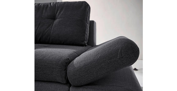 ECKSOFA in Webstoff Dunkelgrau  - Chromfarben/Dunkelgrau, Design, Kunststoff/Textil (302/187cm) - Carryhome