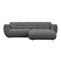 ECKSOFA Chenille Graubraun  - Graubraun/Schwarz, Trend, Kunststoff/Textil (280/178cm) - MID.YOU