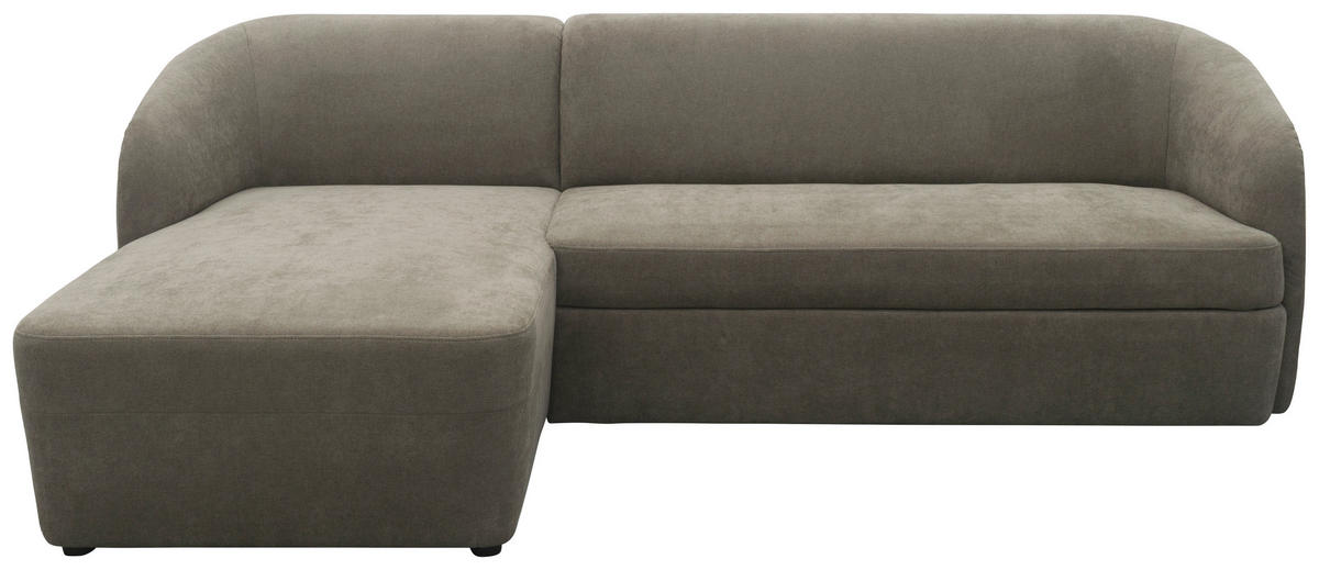 ECKSOFA 100 033 Taupe Webstoff Rücken echt  - Taupe/Schwarz, MODERN, Kunststoff/Textil (148/230cm) - Livetastic