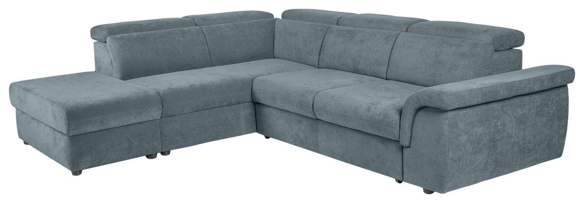ECKSOFA Blau Flachgewebe  - Blau/Schwarz, KONVENTIONELL, Kunststoff/Textil (235/280cm) - Carryhome