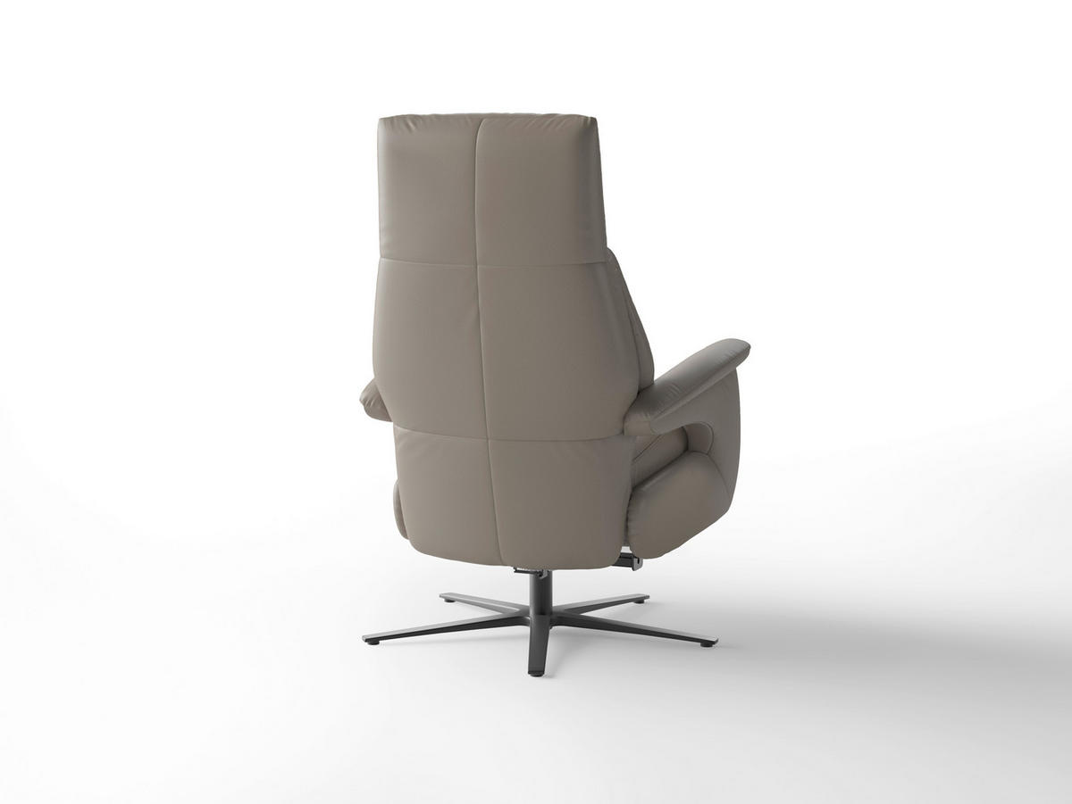 RELAXSESSEL Leder Grau  - Schwarz/Grau, Basics, Leder/Metall (75/110/85cm) - Sit & More