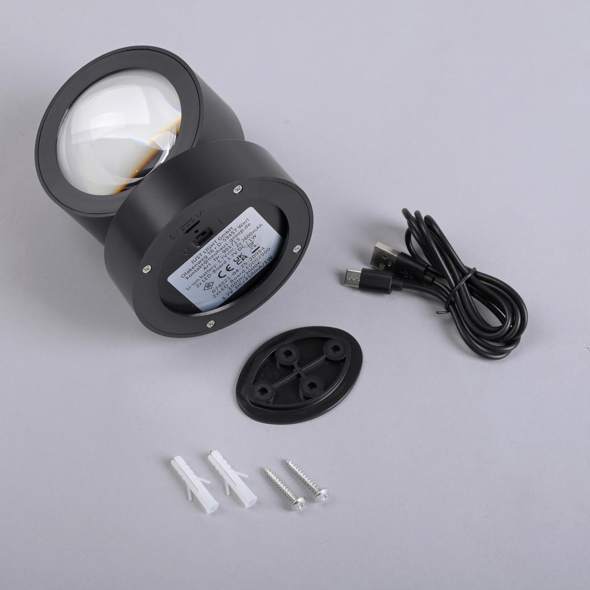 AKKU-WANDLEUCHTE - Weiß, KONVENTIONELL, Kunststoff/Metall (12,4/9/9cm)