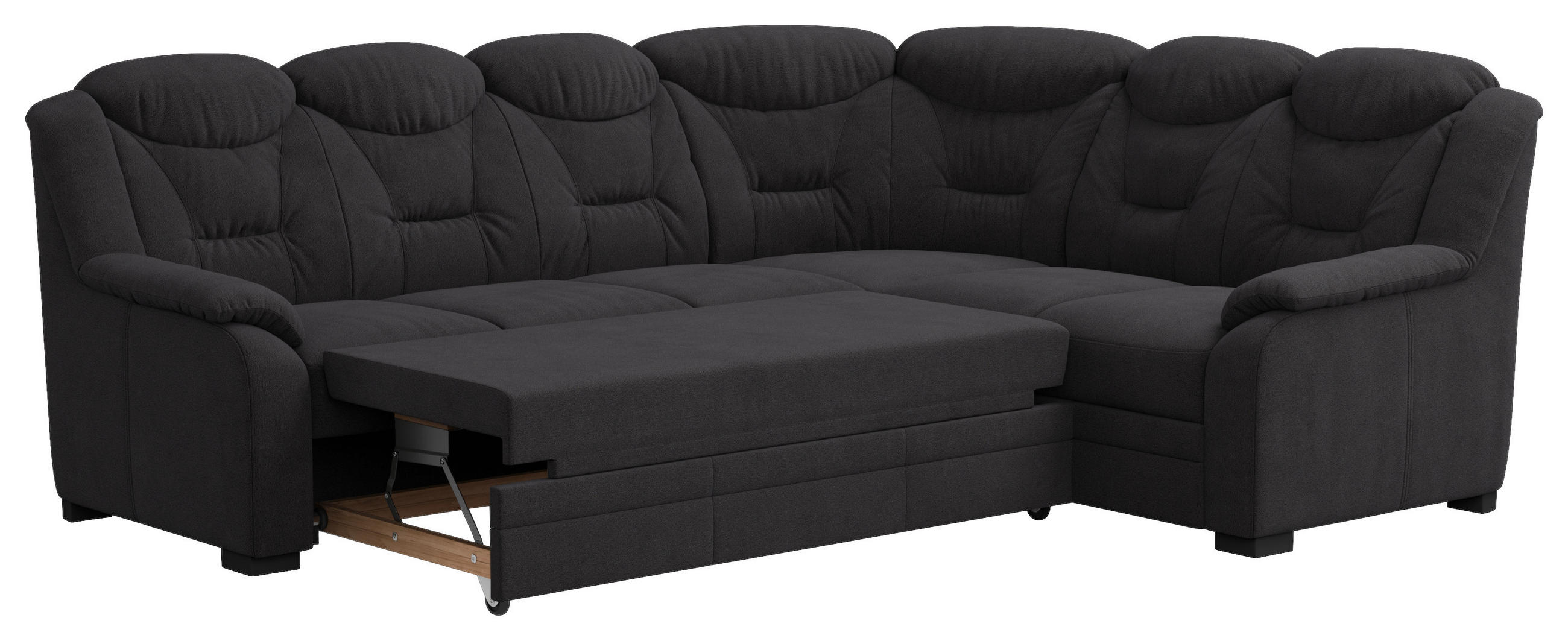ECKSOFA in Chenille Schwarz 263/211 cm - Schwarz, Basics, Kunststoff/Textil (263/211cm) - MID.YOU
