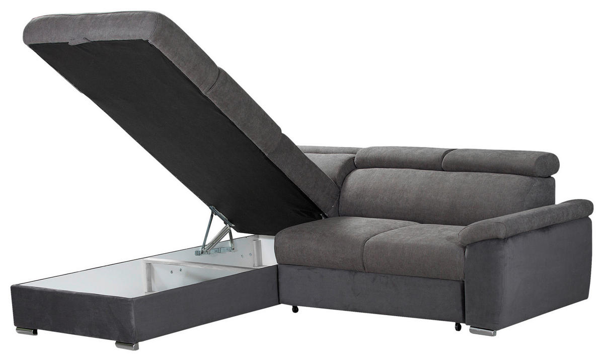 SJEDEĆA GARNITURA drvo, tekstil  siva   - siva, Moderno, drvo/tekstil (205/242cm) - Hom`in