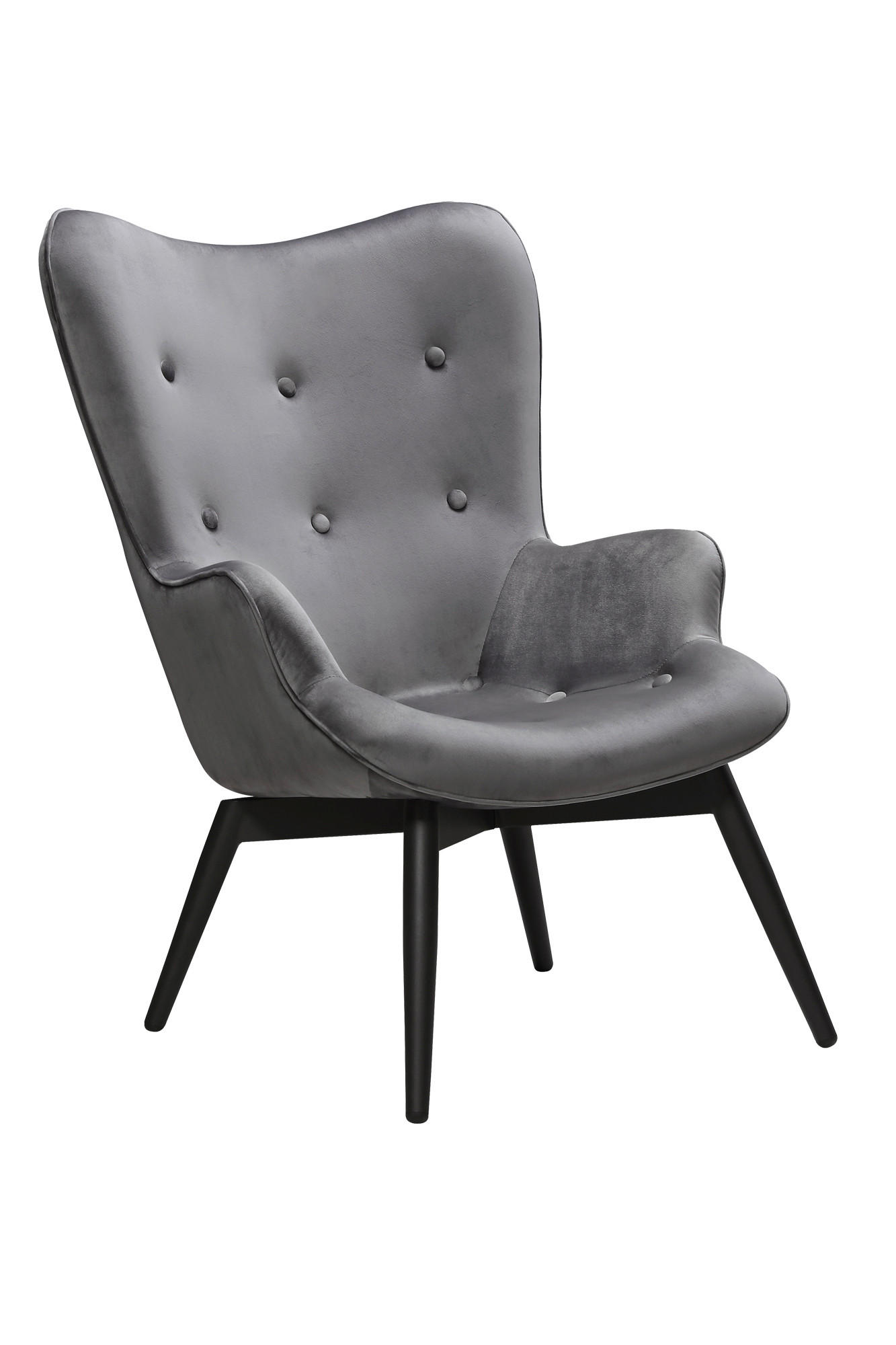 SESSEL in Samt Grau, Schwarz  - Schwarz/Grau, MODERN, Textil/Metall (80/92/99cm) - Livetastic