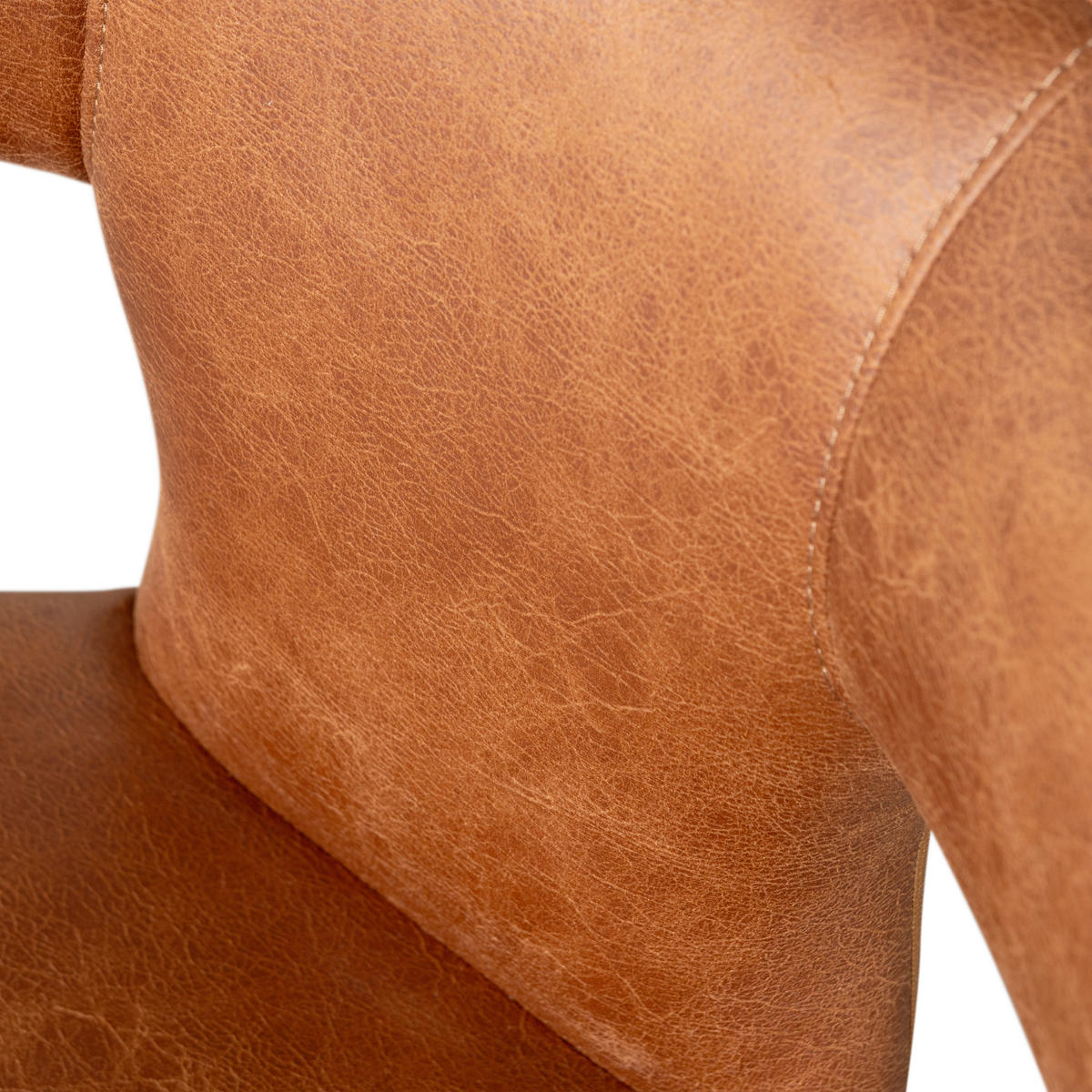 STUHL-SET 2 Stück  Lederlook  - Cognac, MODERN, Holzwerkstoff/Textil (52/78/53cm) - Livetastic