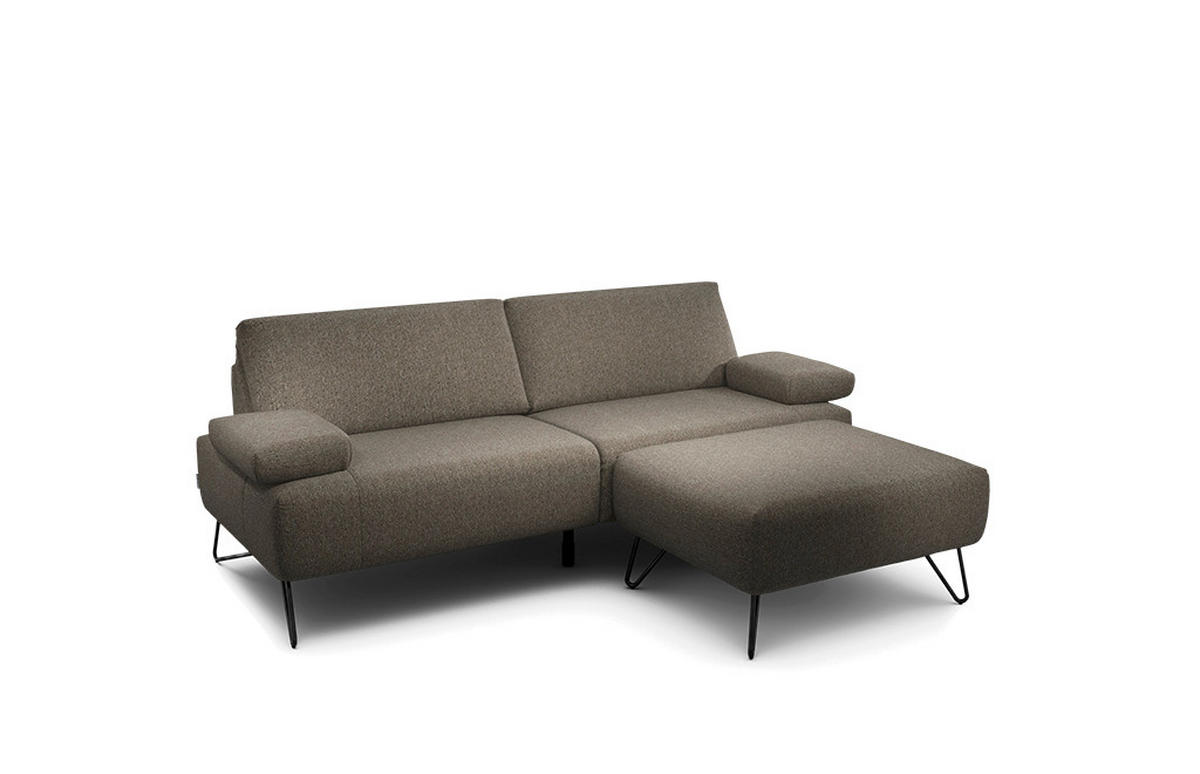 2,5-SITZER in Chenille Braun  - Schwarz/Braun, Design, Textil/Metall (204-234/85/86-94cm) - SENSOO