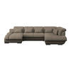 WOHNLANDSCHAFT in Mikrofaser Dunkelbraun  - Chromfarben/Dunkelgrau, Modern, Textil/Metall (184/345/228cm) - MID.YOU