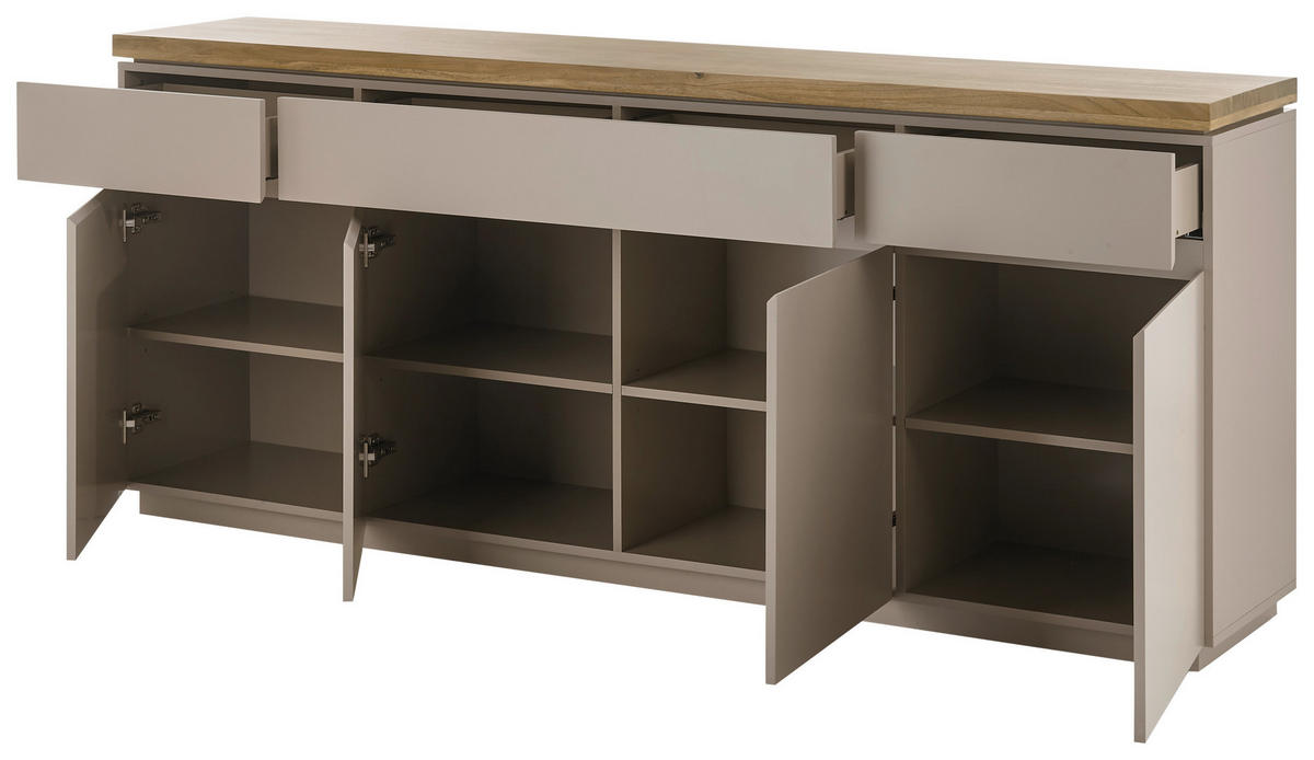 SIDEBOARD 200/86/40 cm  in Grau, Naturfarben  - Naturfarben/Grau, Basics, Holz/Holzwerkstoff (200/86/40cm)