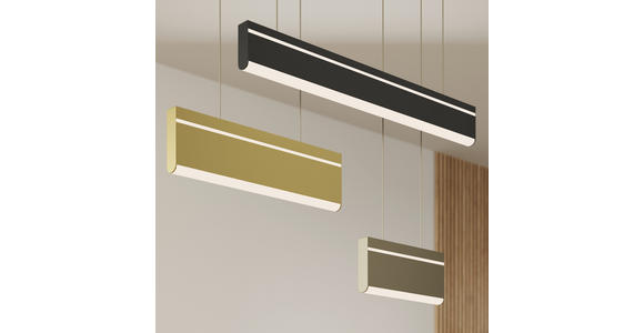 LED-HÄNGELEUCHTE 95/15/120 cm  - Goldfarben/Schwarz, Design, Kunststoff/Metall (95/15/120cm) - Dieter Knoll