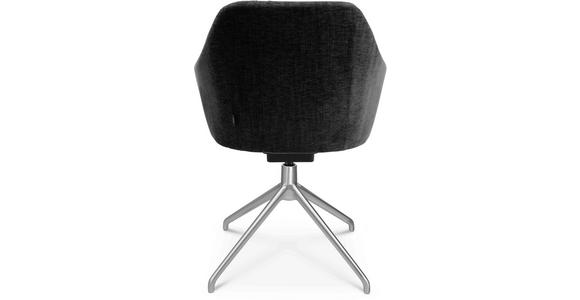 ARMLEHNSTUHL in Aluminium Velours - Graphitfarben/Alufarben, Design, Textil/Metall (58/81,5-84,5/60cm) - Johann Jakob