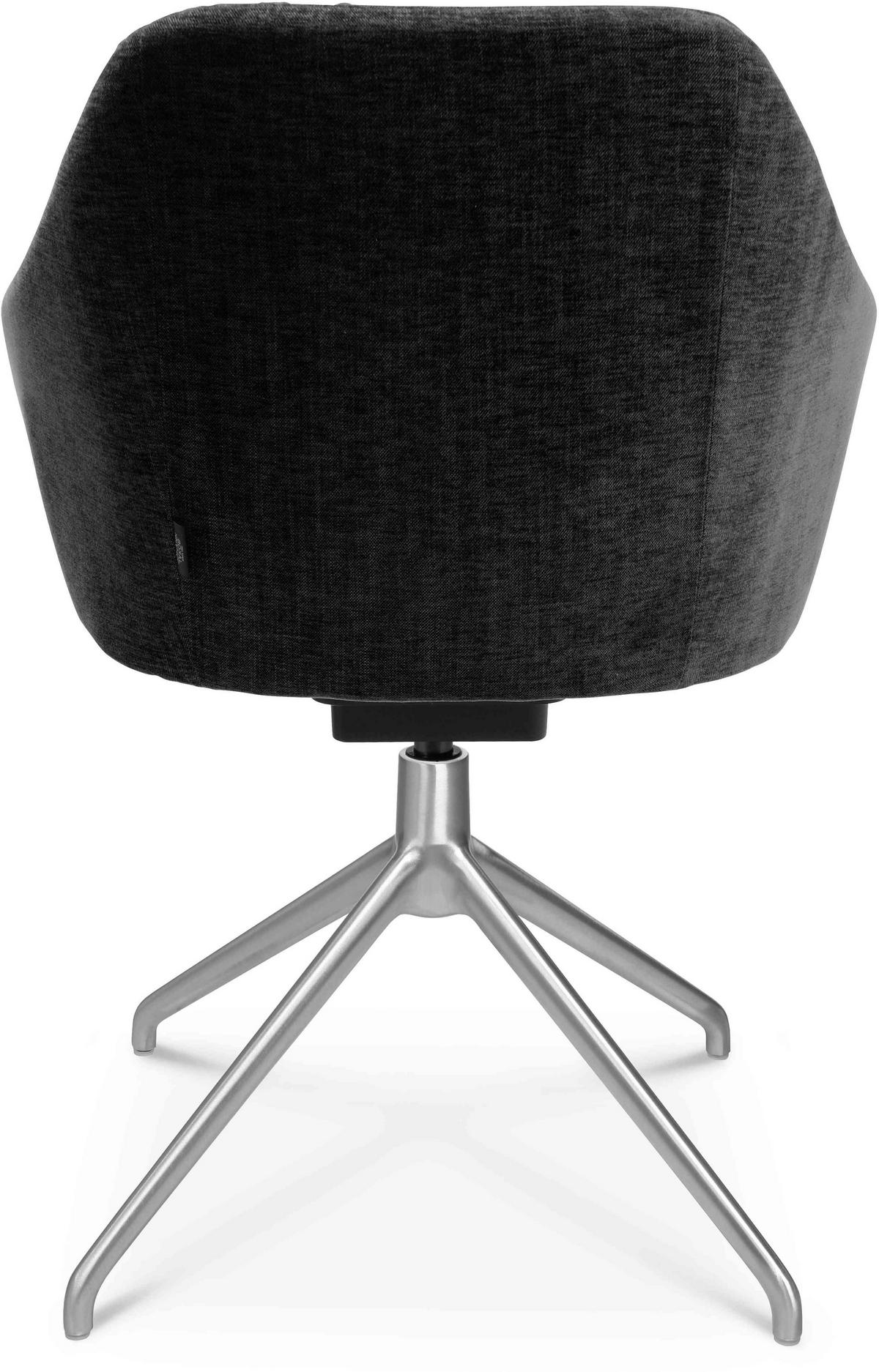 ARMLEHNSTUHL  in Aluminium Velours  - Graphitfarben/Alufarben, Design, Textil/Metall (58/81,5-84,5/60cm) - Johann Jakob