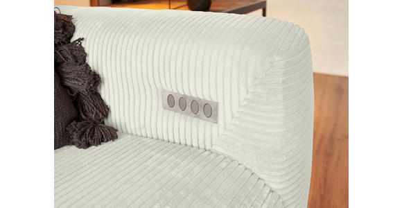 ECKSOFA  in Cord Weiß  180/266 cm  - Schwarz/Weiß, KONVENTIONELL, Textil/Metall (180/266cm) - Hom`in