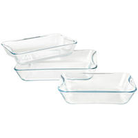 SADA ZAPÉKACÍCH MISEK,   - průhledné, Basics, sklo - Homeware Profession.