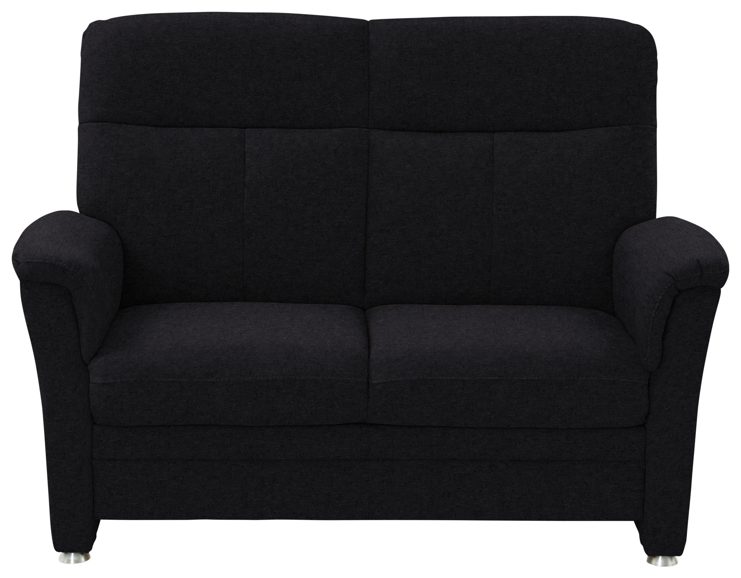 2-SITZER-SOFA  in Flachgewebe Anthrazit  - Anthrazit/Alufarben, KONVENTIONELL, Textil/Metall (142/100/89cm) - Beldomo Comfort