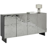 TÁLALÓSZEKRÉNY 175/90/40 cm  - fekete/magasfényű fekete, Trend, fa/fém (175/90/40cm) - Ambia Home