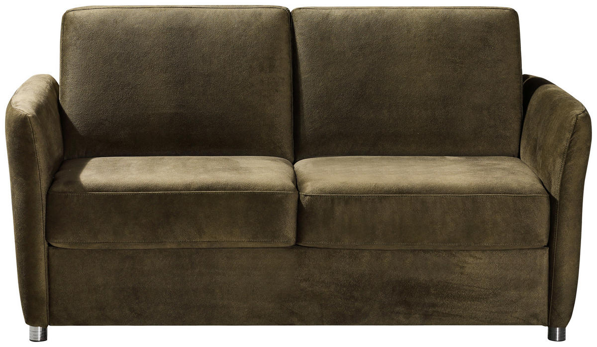 SCHLAFSOFA Mikrofaser Grün  - Chromfarben/Grün, KONVENTIONELL, Textil/Metall (162/86/97cm) - Novel